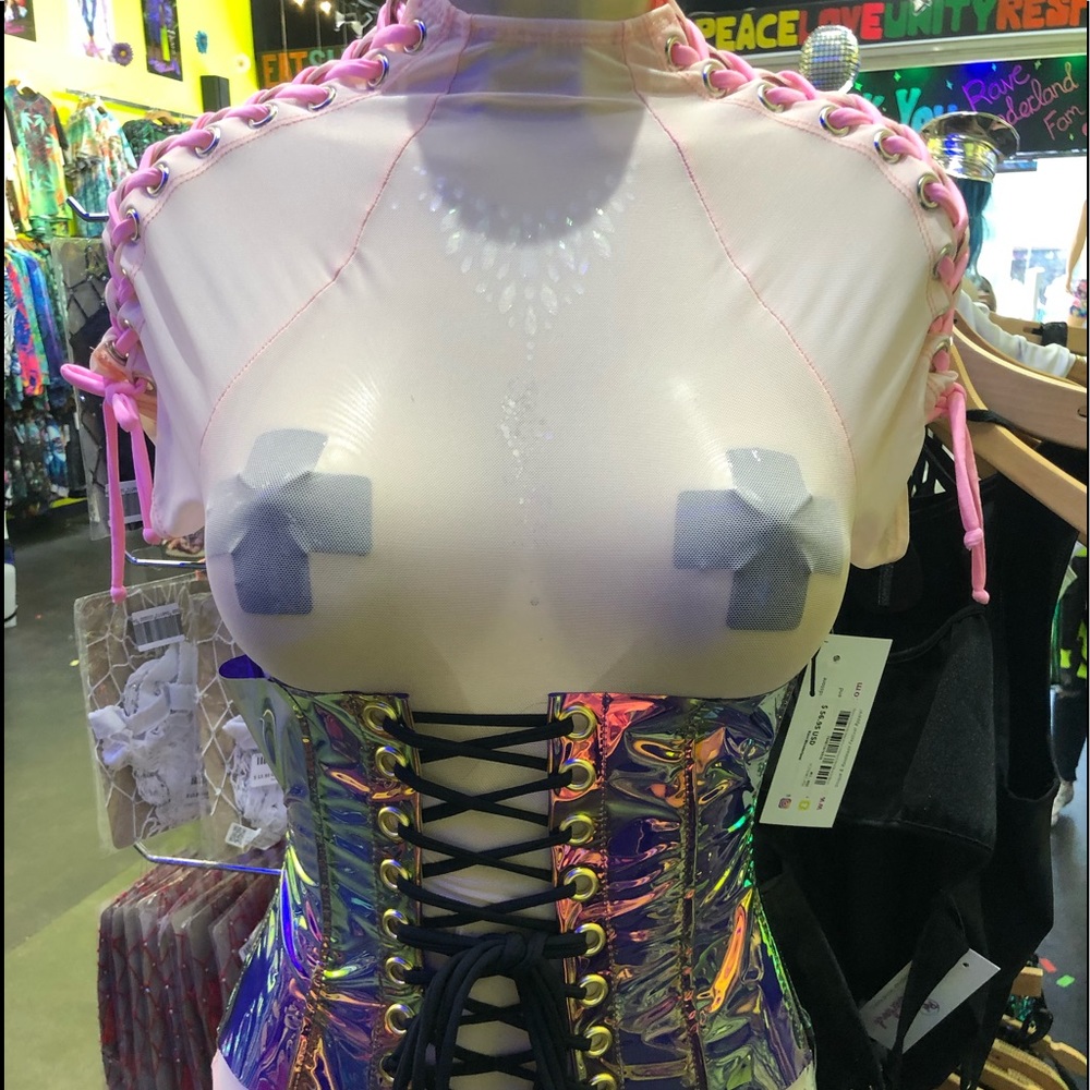 Pink bodysuit for rave